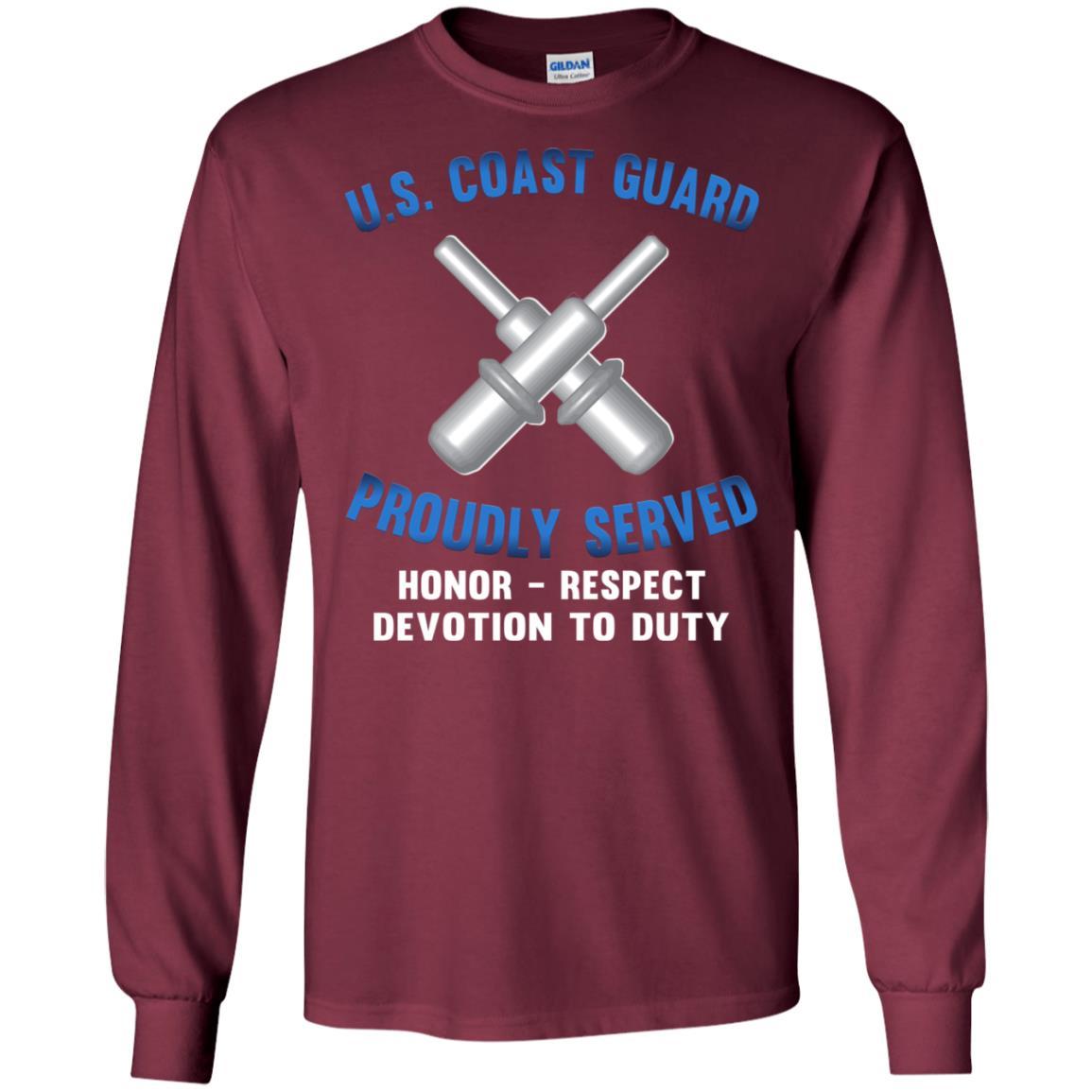 US Coast Guard Gunner's Mate GM Logo Proudly Served T-Shirt For Men On Front-TShirt-USCG-Veterans Nation