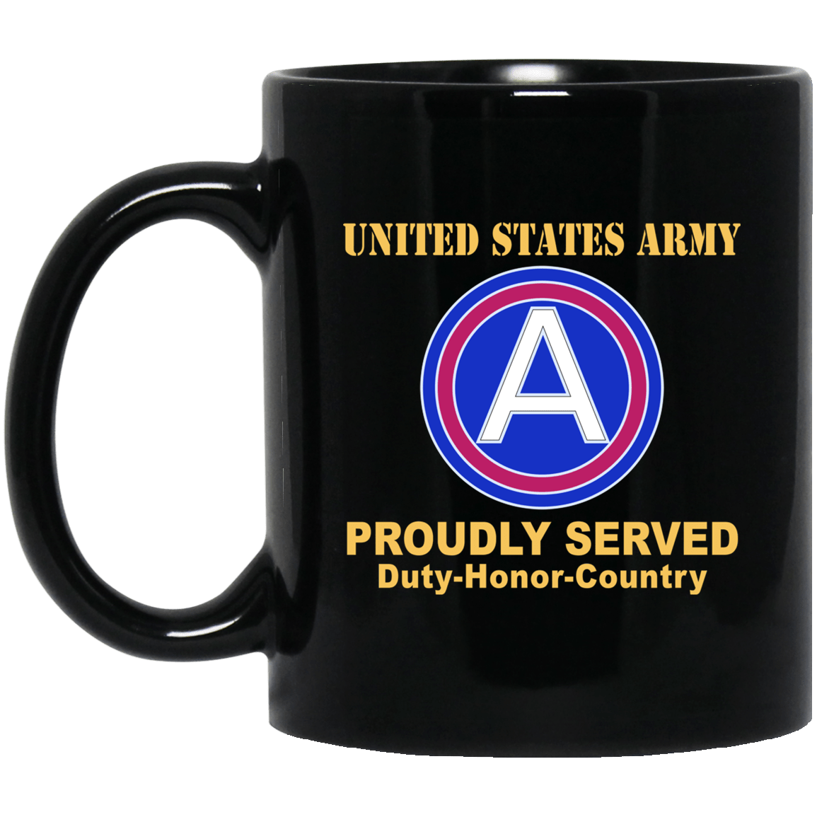 US ARMY CENTRAL CSIB- 11 oz - 15 oz Black Mug-Mug-Army-CSIB-Veterans Nation