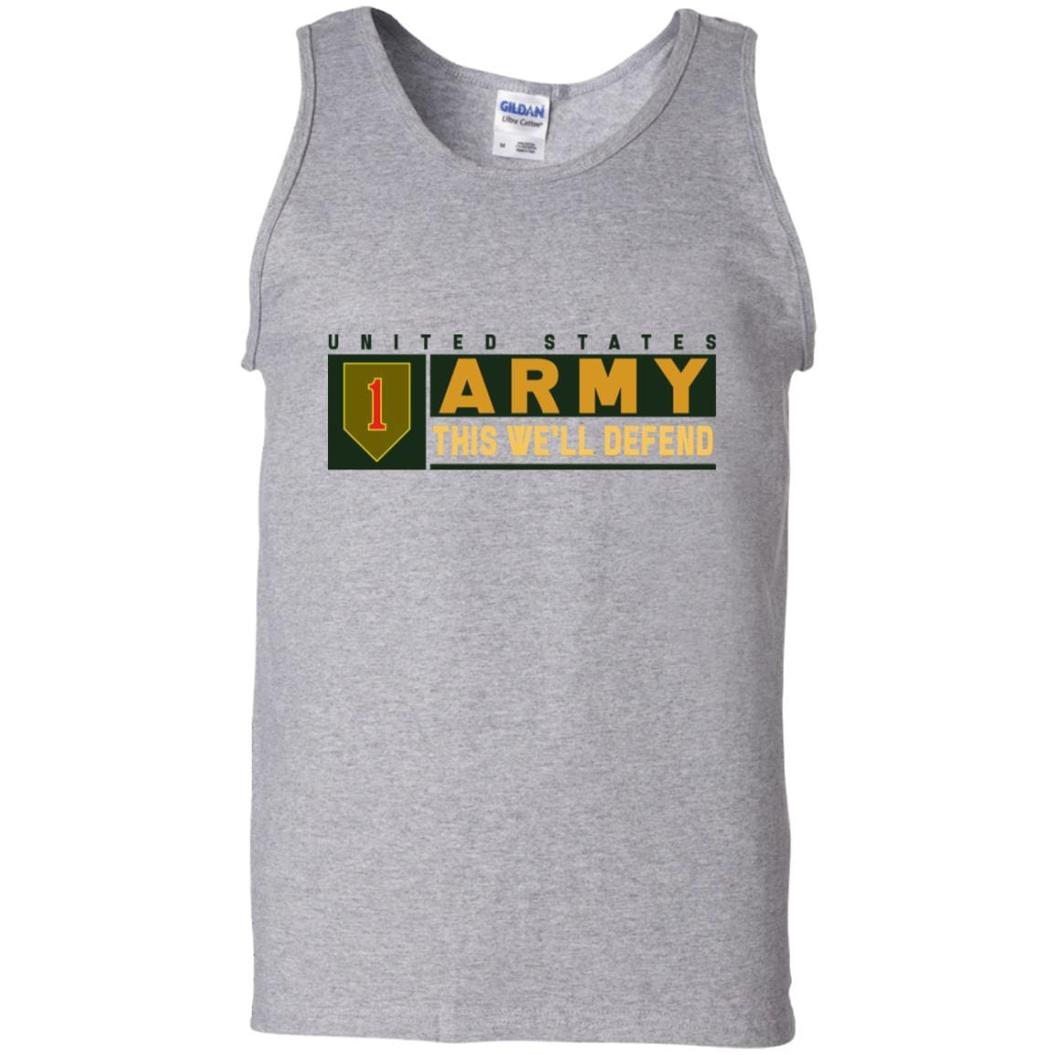US Army 1st Infantry Division- This We'll Defend T-Shirt On Front For Men-TShirt-Army-Veterans Nation