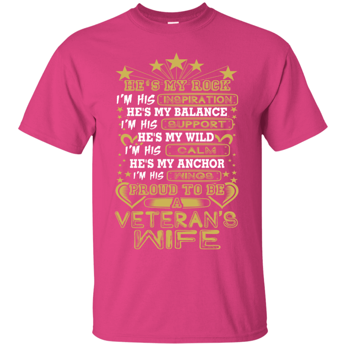Military T-Shirt "Proud To Be A Veteran's Wife" -TShirt-General-Veterans Nation
