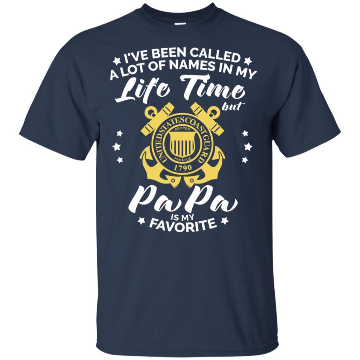 i've been called a lot of things in my life but papa - USCG T-Shirt On Front-TShirt-USCG-Veterans Nation