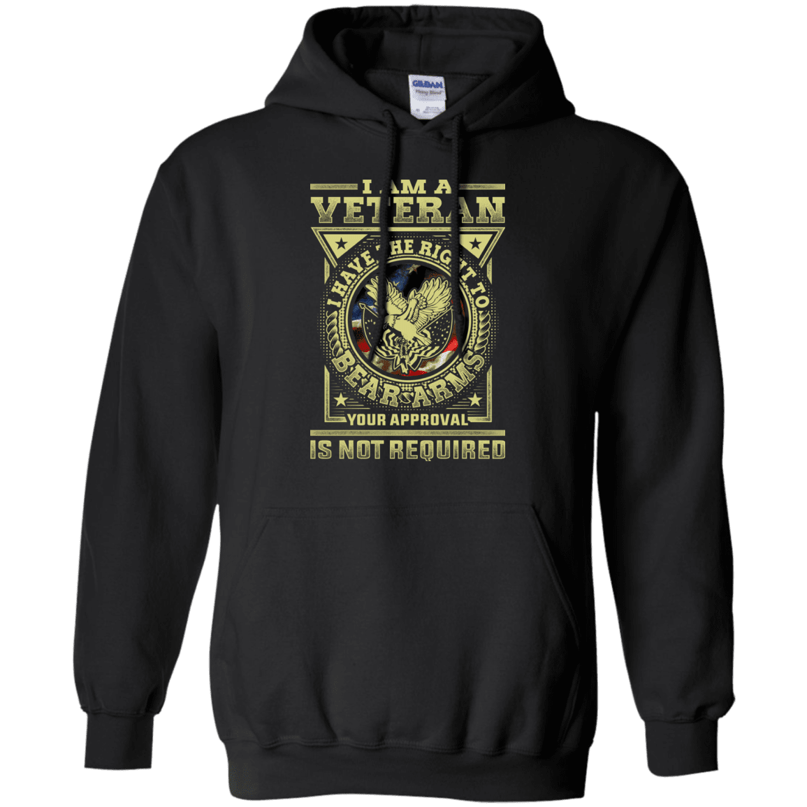 Military T-Shirt "Veteran Have the Right To Bear Arms Men" Front-TShirt-General-Veterans Nation