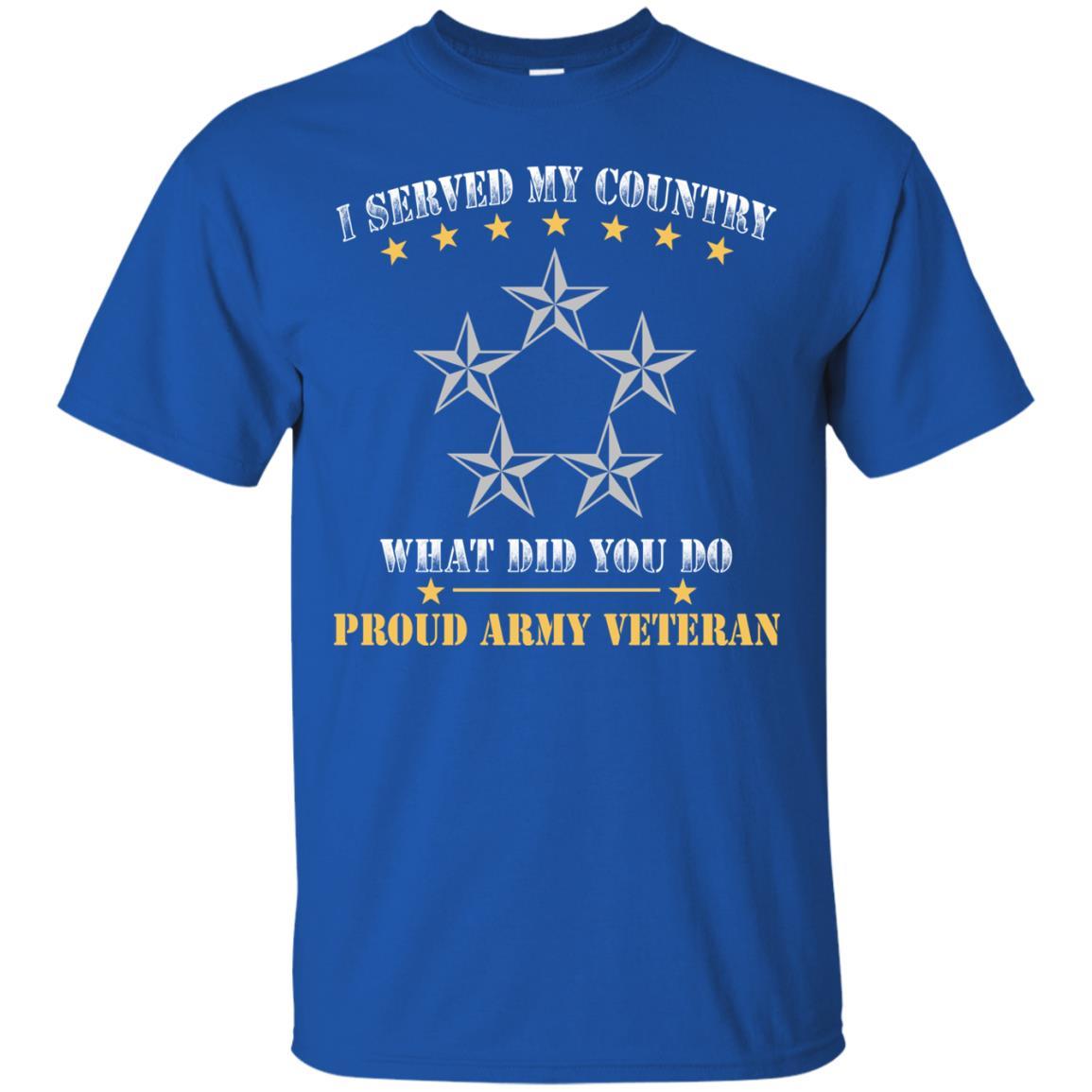 US Army O-10 General of the Army O10 GA General Officer Ranks Men Front T Shirt - Proud US Army Veteran-TShirt-Army-Veterans Nation