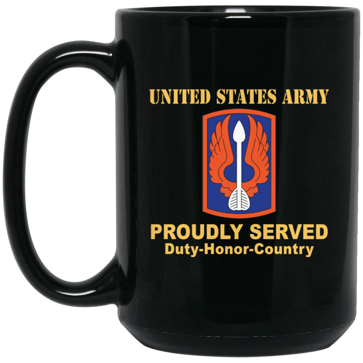 US ARMY 18TH AVIATION BRIGADE- 11 oz - 15 oz Black Mug-Mug-Army-CSIB-Veterans Nation