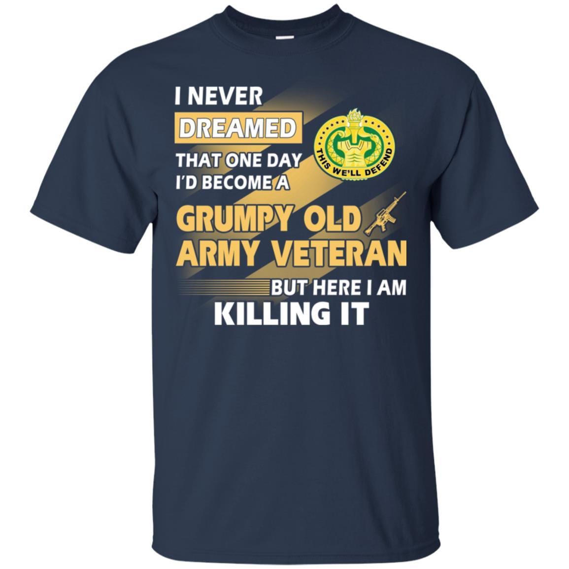 US Army T-Shirt "Drill Sergeant Grumpy Old Veteran" On Front-TShirt-Army-Veterans Nation