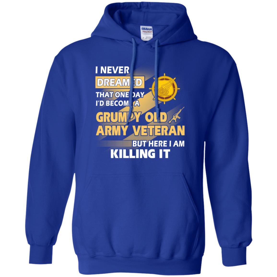 US Army T-Shirt "Transportation Corps Grumpy Old Veteran" On Front-TShirt-Army-Veterans Nation