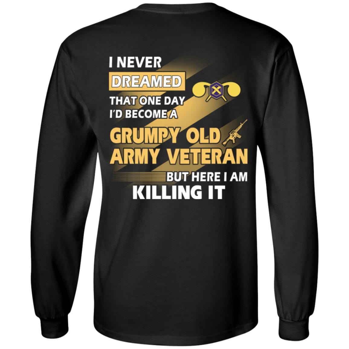 US Army T-Shirt "Chemical Corps Grumpy Old Veteran" On Back-TShirt-Army-Veterans Nation