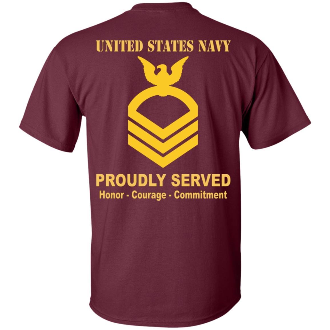 US Navy E-7 Collar T-Shirt On Back-Apparel-Veterans Nation