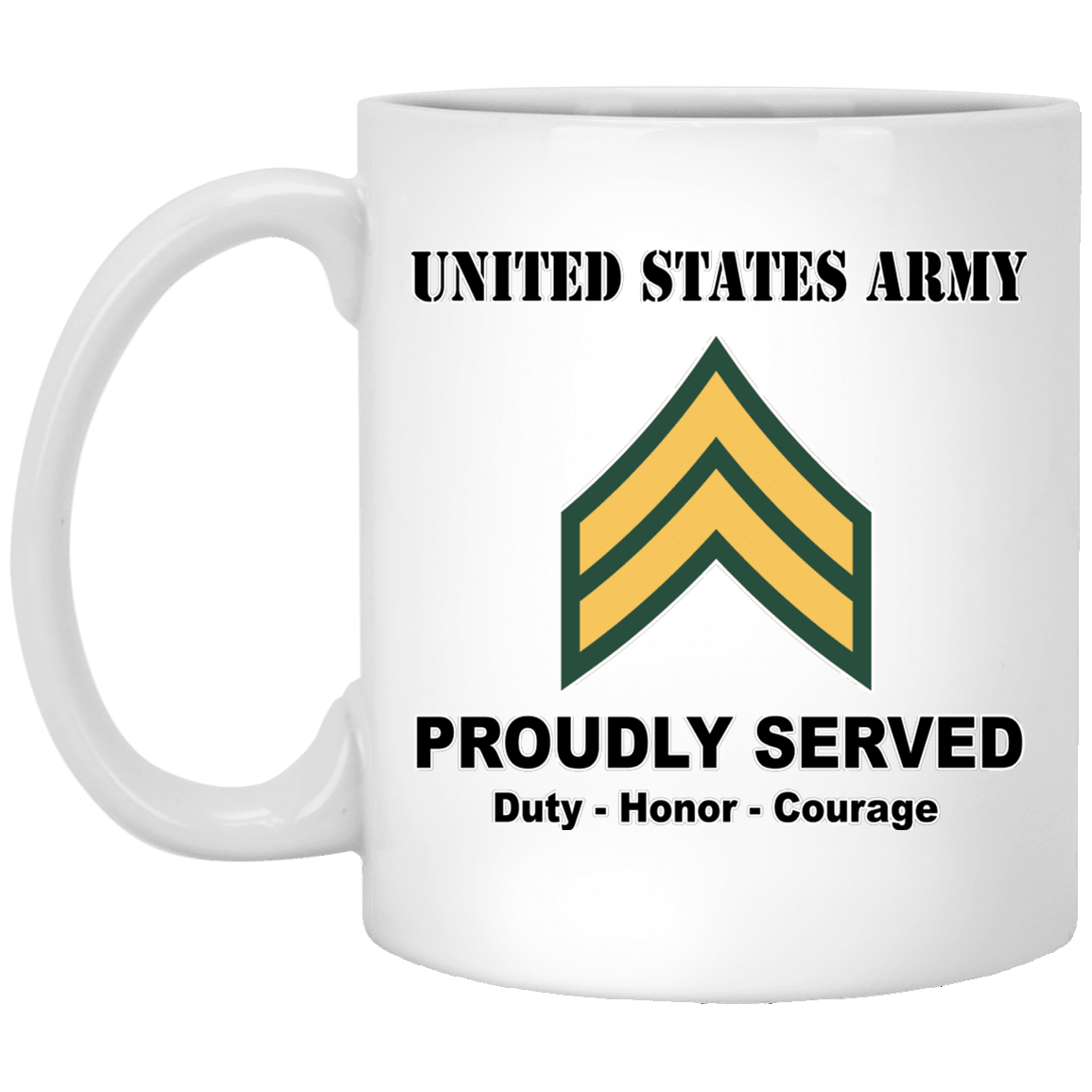US Army E-4 Corporal E4 CPL Noncommissioned Officer Ranks White Coffee Mug - Stainless Travel Mug-Mug-Army-Ranks-Veterans Nation