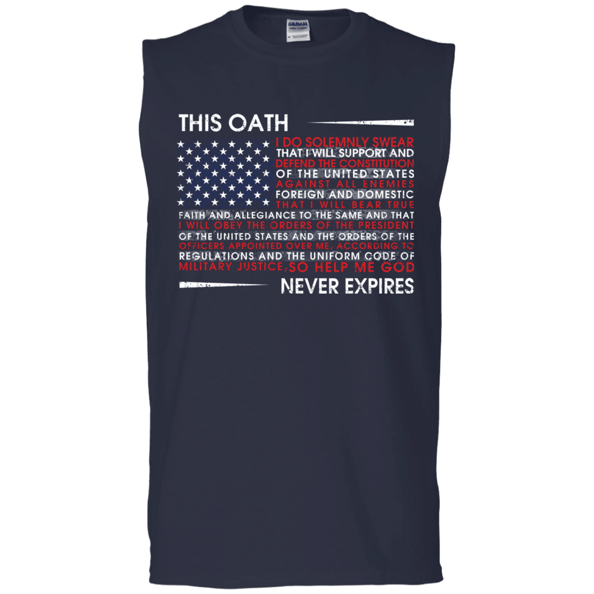 Military T-Shirt "This Oath Never Expires Men" Front-TShirt-General-Veterans Nation
