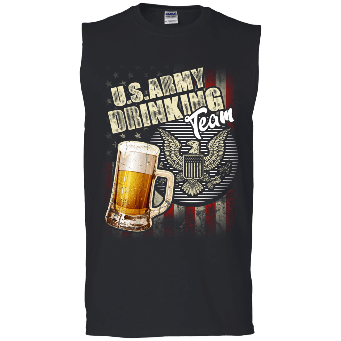 US Army Drinking Bear Team Front T Shirts-TShirt-Army-Veterans Nation
