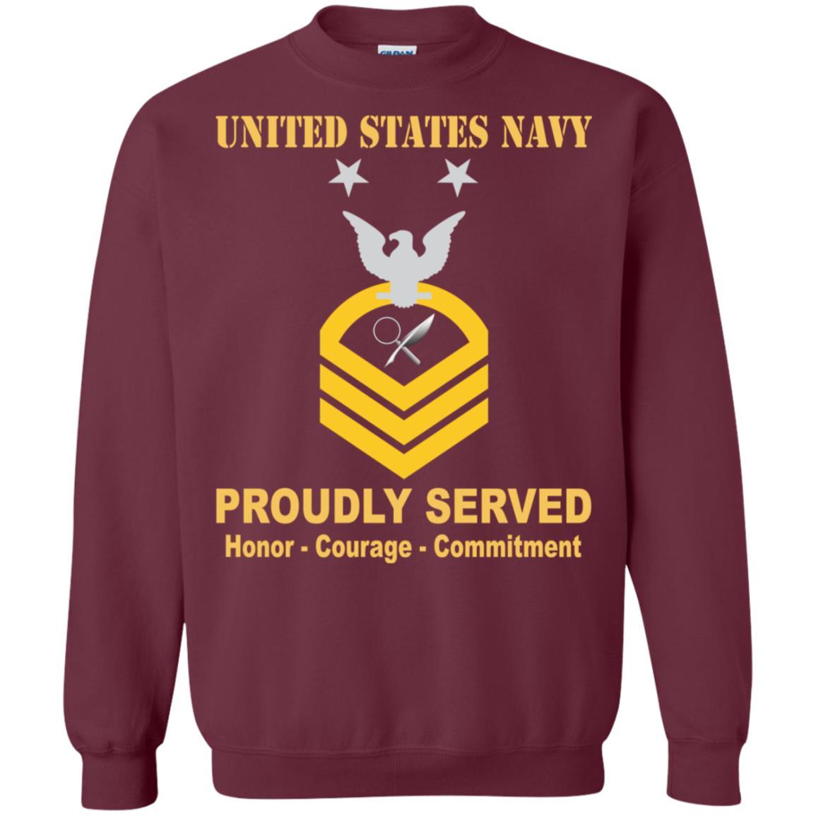 Navy Intelligence Specialist Navy IS E-9 Rating Badges Proudly Served T-Shirt For Men On Front-TShirt-Navy-Veterans Nation