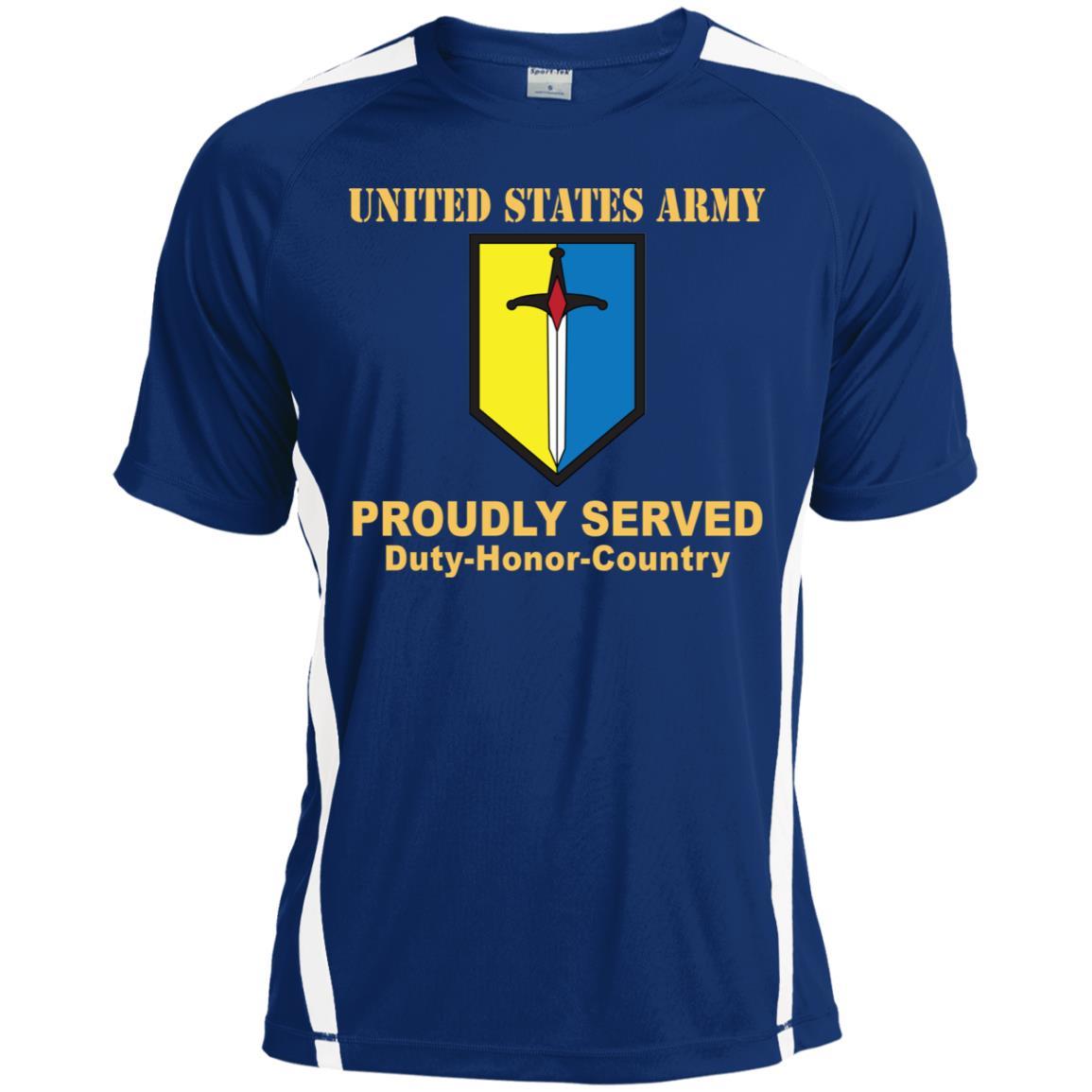 US ARMY 1ST MANEUVER ENHANCEMENT BRIGADE- Proudly Served T-Shirt On Front For Men-TShirt-Army-Veterans Nation