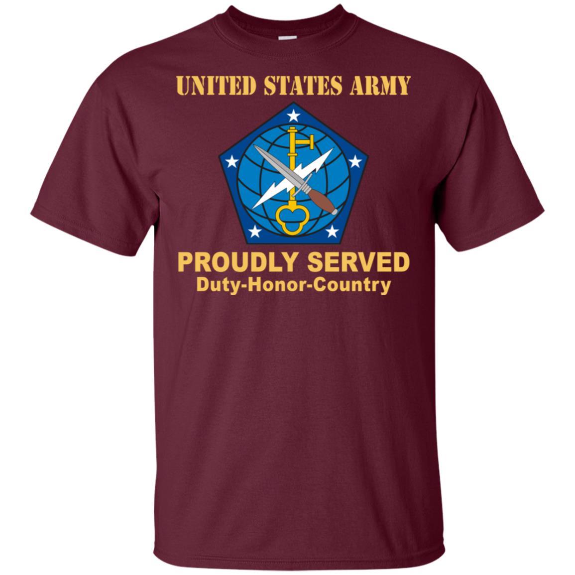 US ARMY 704TH MILITARY INTELLIGENCE BRIGADE- Proudly Served T-Shirt On Front For Men-TShirt-Army-Veterans Nation