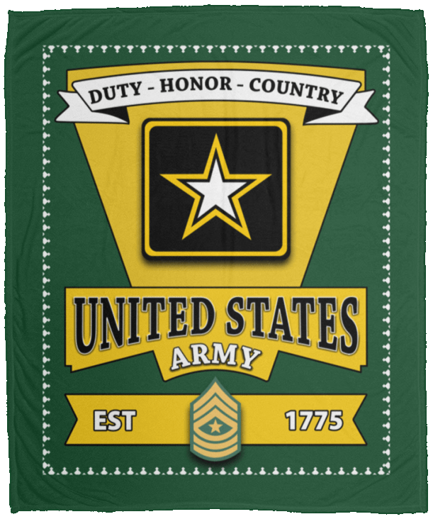 US Army E-9 Sergeant Major E9 SGM Noncommissioned Officer Blanket Cozy Plush Fleece Blanket - 50x60-Blankets-Army-Ranks-Veterans Nation