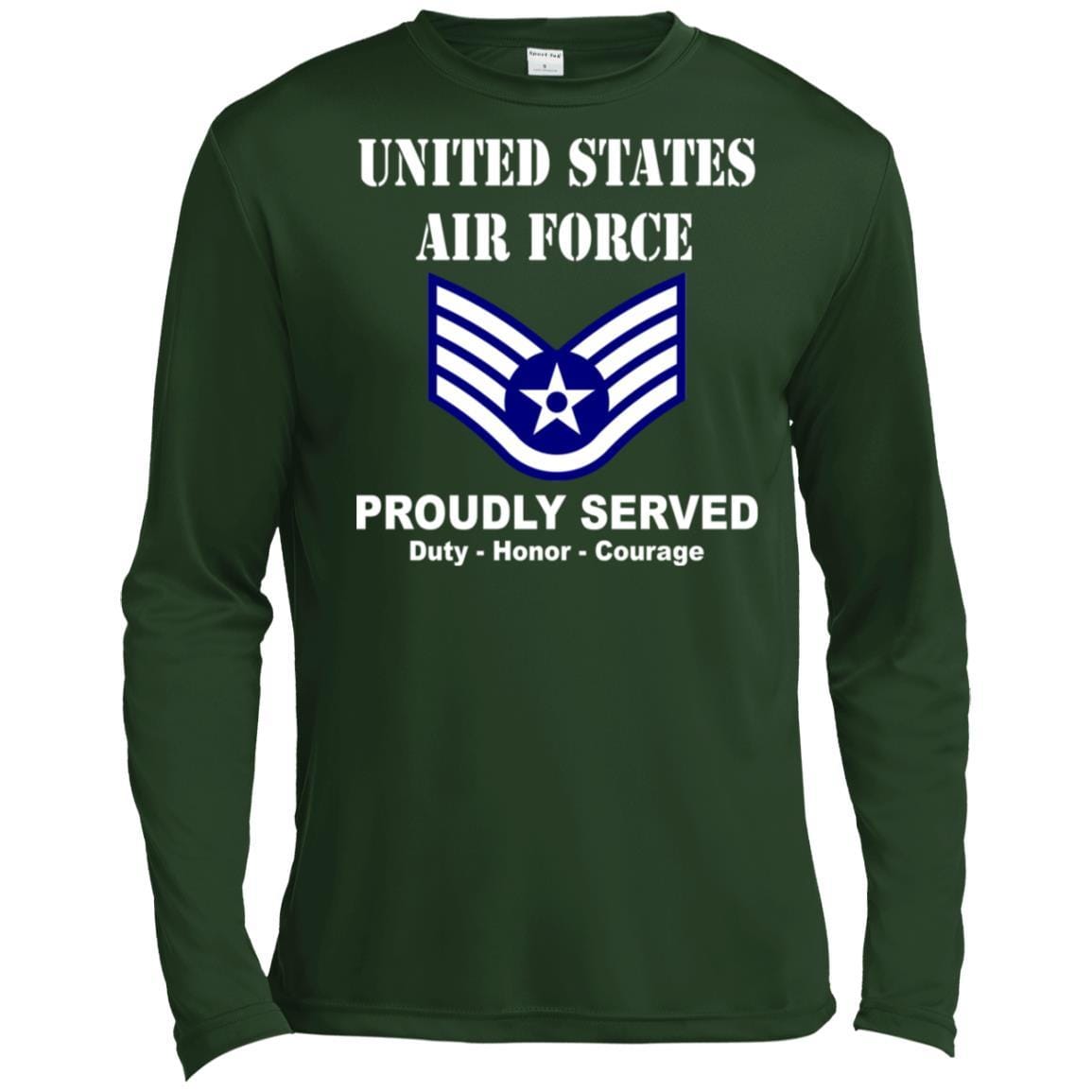 US Air Force E-5 Staff Sergeant SSgt E5 Noncommissioned Officer Ranks T shirt Sport-Tek Tall Pullover Hoodie - T-Shirt-TShirt-USAF-Veterans Nation
