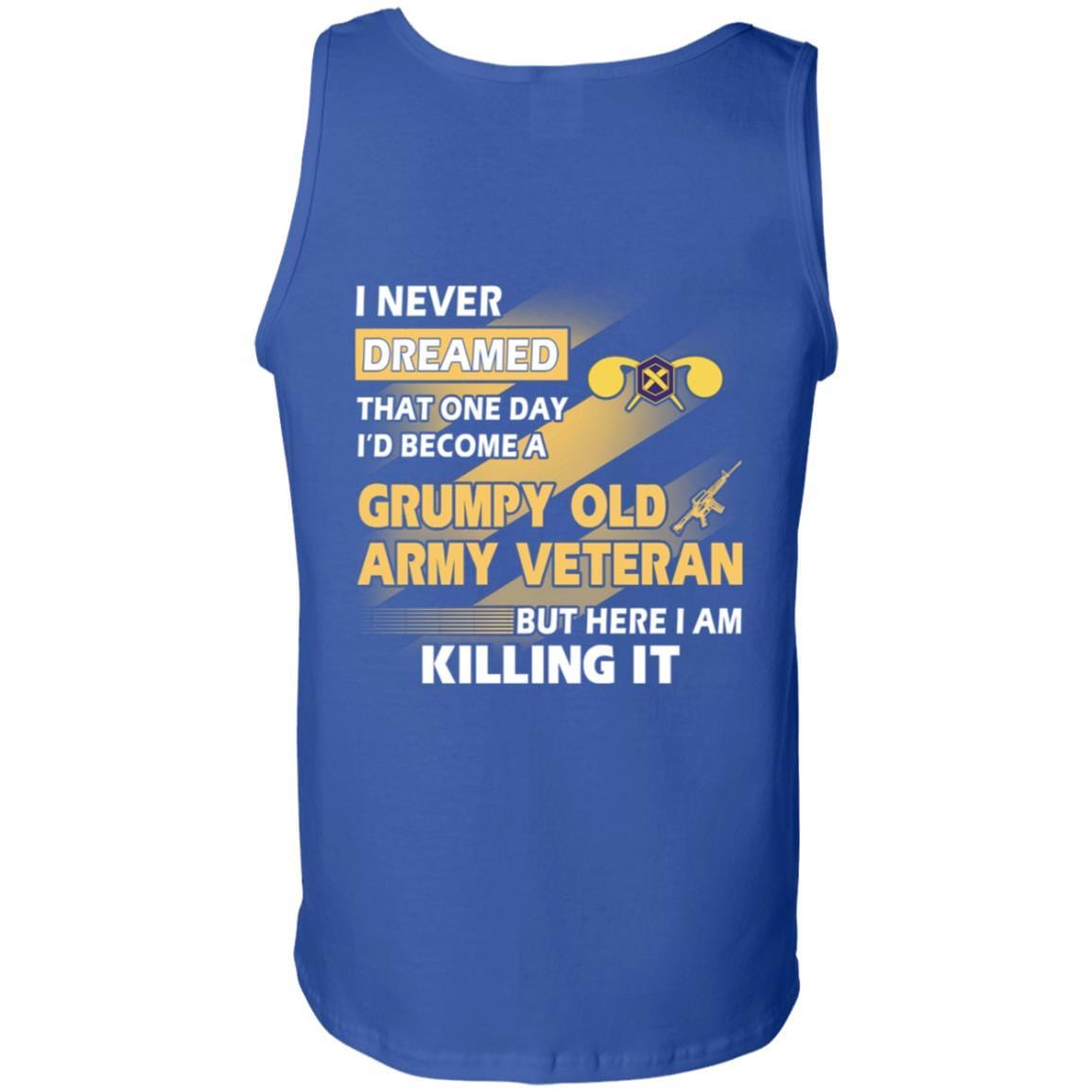 US Army T-Shirt "Chemical Corps Grumpy Old Veteran" On Back-TShirt-Army-Veterans Nation
