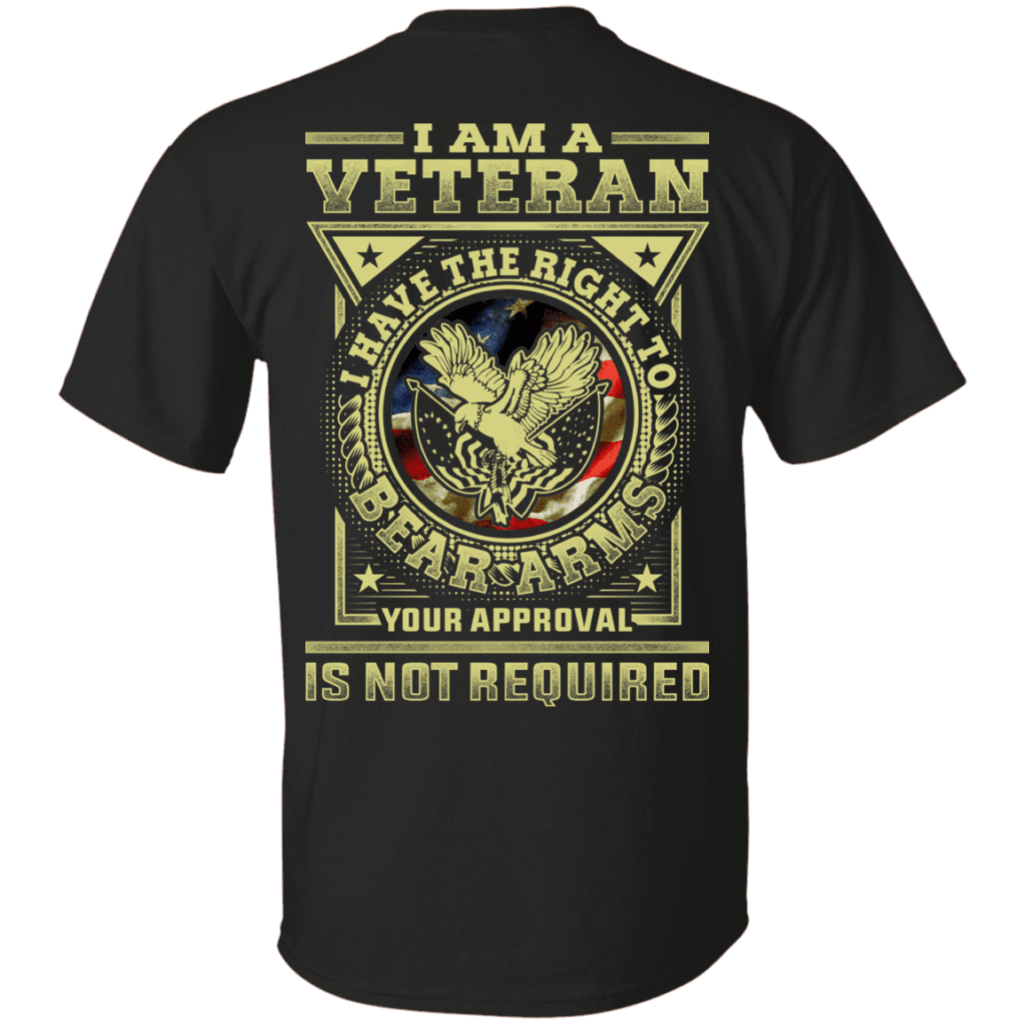 Military T-Shirt "Veteran Have the Right To Bear Arms" Men Back-TShirt-General-Veterans Nation