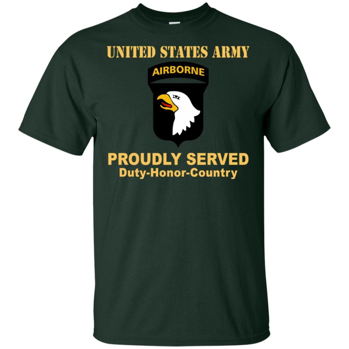 US ARMY 101ST AIRBORNE DIVISION - Proudly Served T-Shirt On Front For Men-TShirt-Army-Veterans Nation