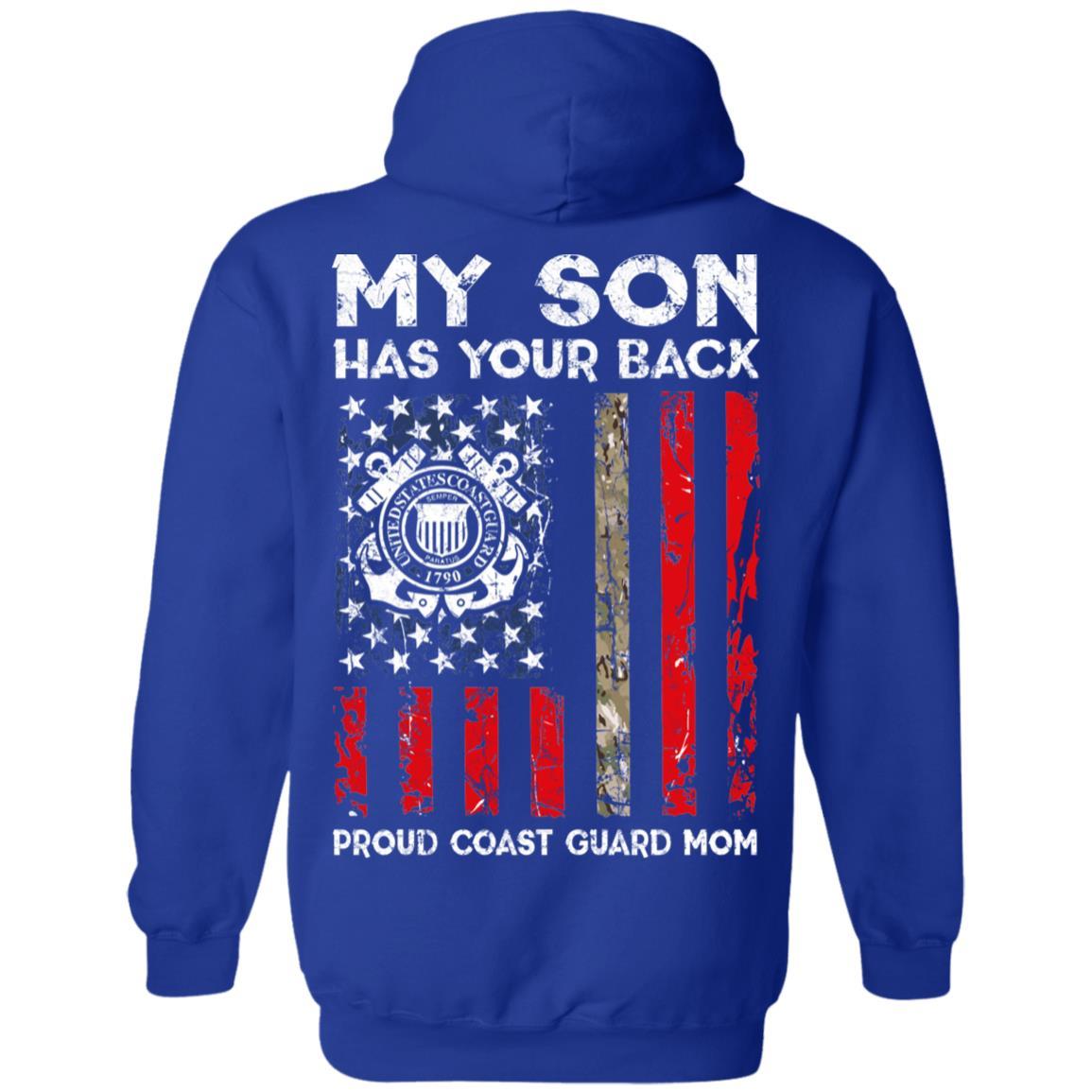 My Son Has Your Back - Proud Coast Guard Mom Men T Shirt On Back-TShirt-USCG-Veterans Nation