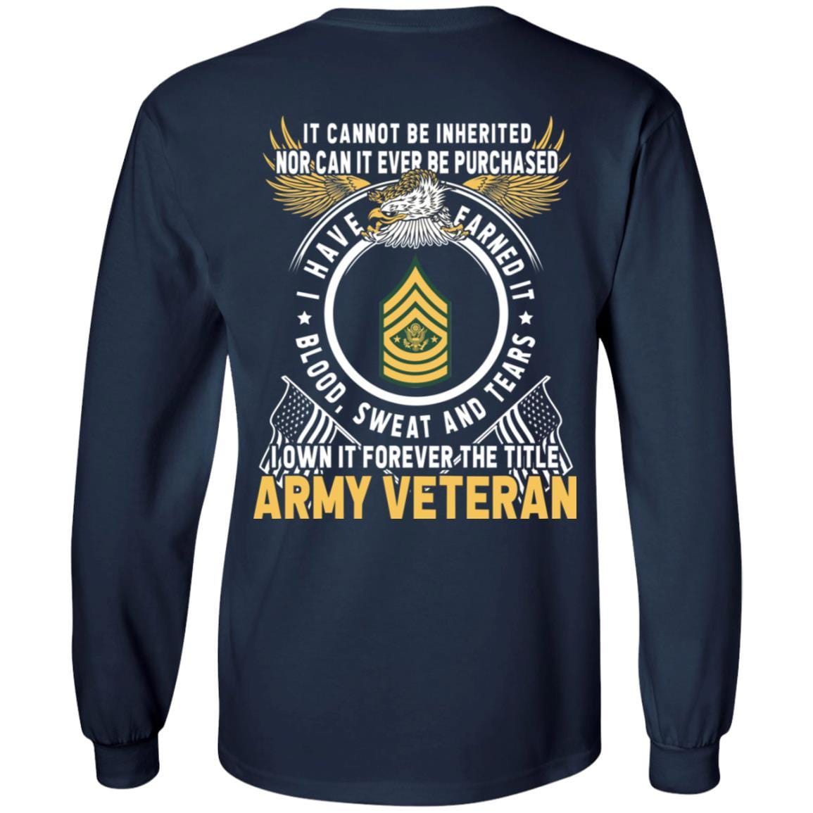 US Army E-9 Sergeant Major of the Army E9 SMA Noncommissioned Officer T-Shirt For Men On Back-TShirt-Army-Veterans Nation