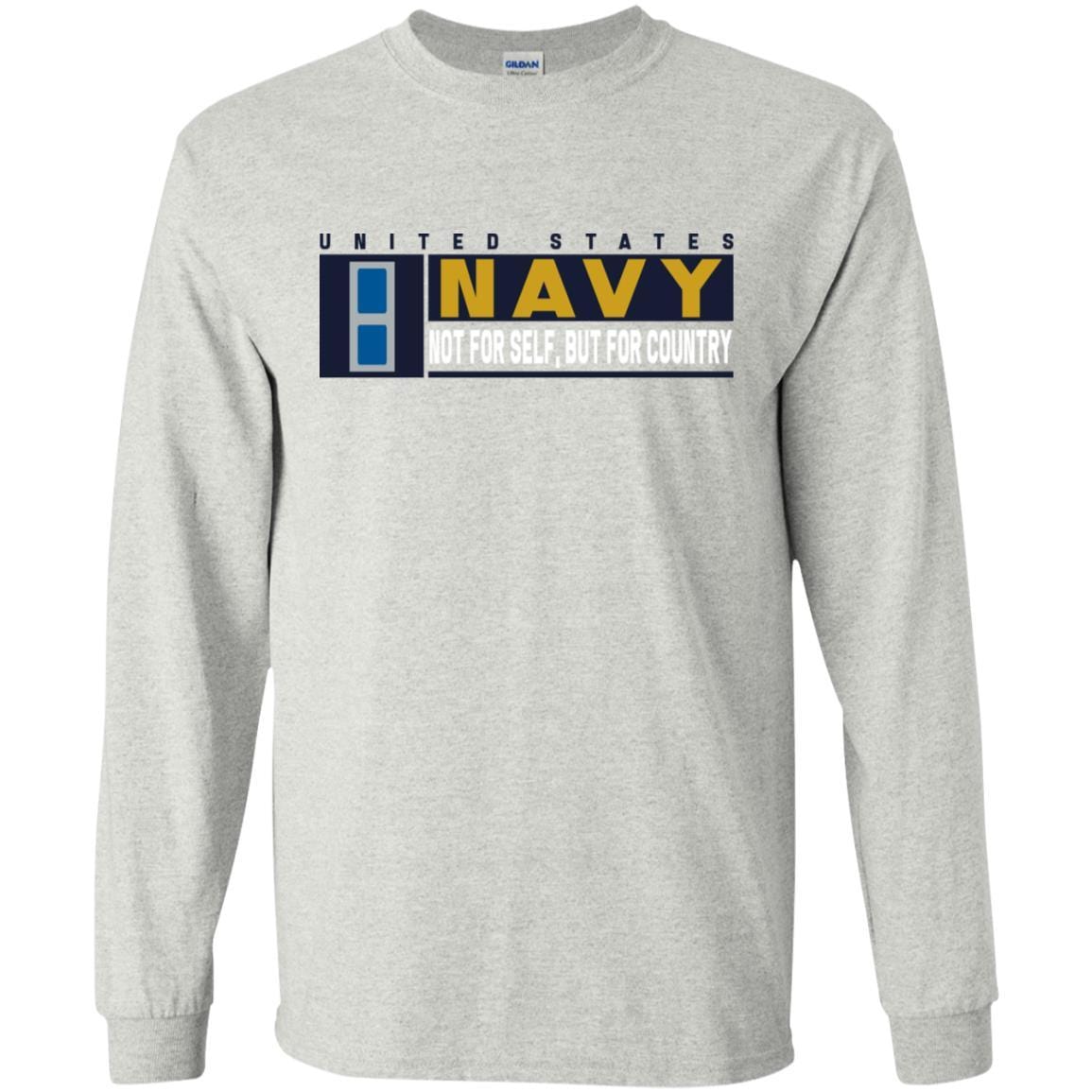 US Navy W-3 Chief Warrant Officer Not For Self, But For Country Long Sleeve - Pullover Hoodie-TShirt-Navy-Veterans Nation