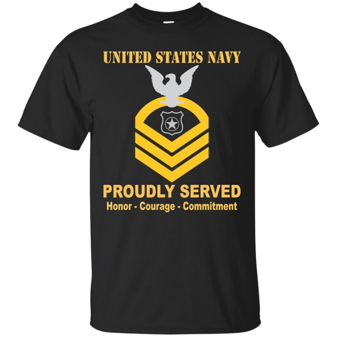 U.S Navy Master-at-arms Navy MA E-7 Rating Badges Proudly Served T-Shirt For Men On Front-TShirt-Navy-Veterans Nation