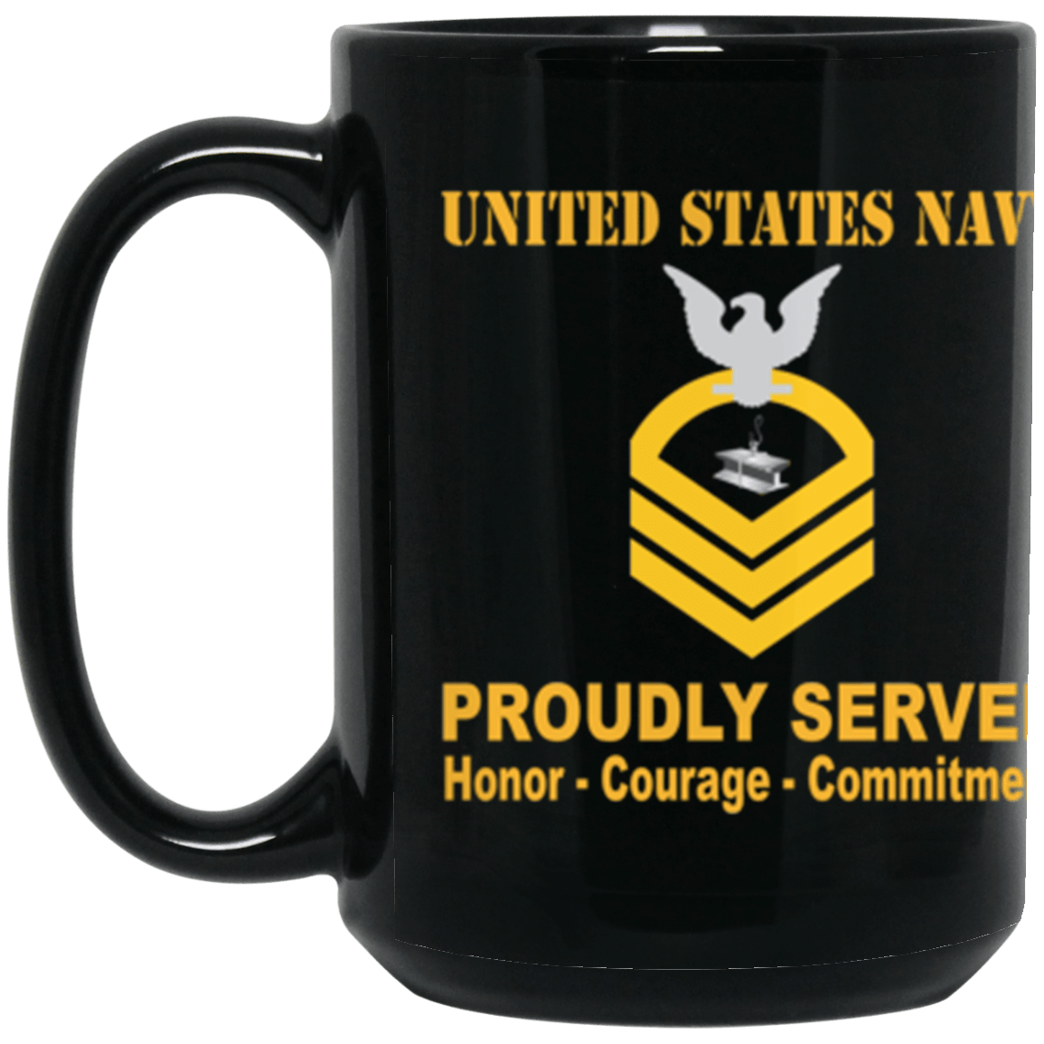 US Navy SW E-7 15 oz. Black Mug-Mug-Navy-Rating-Veterans Nation