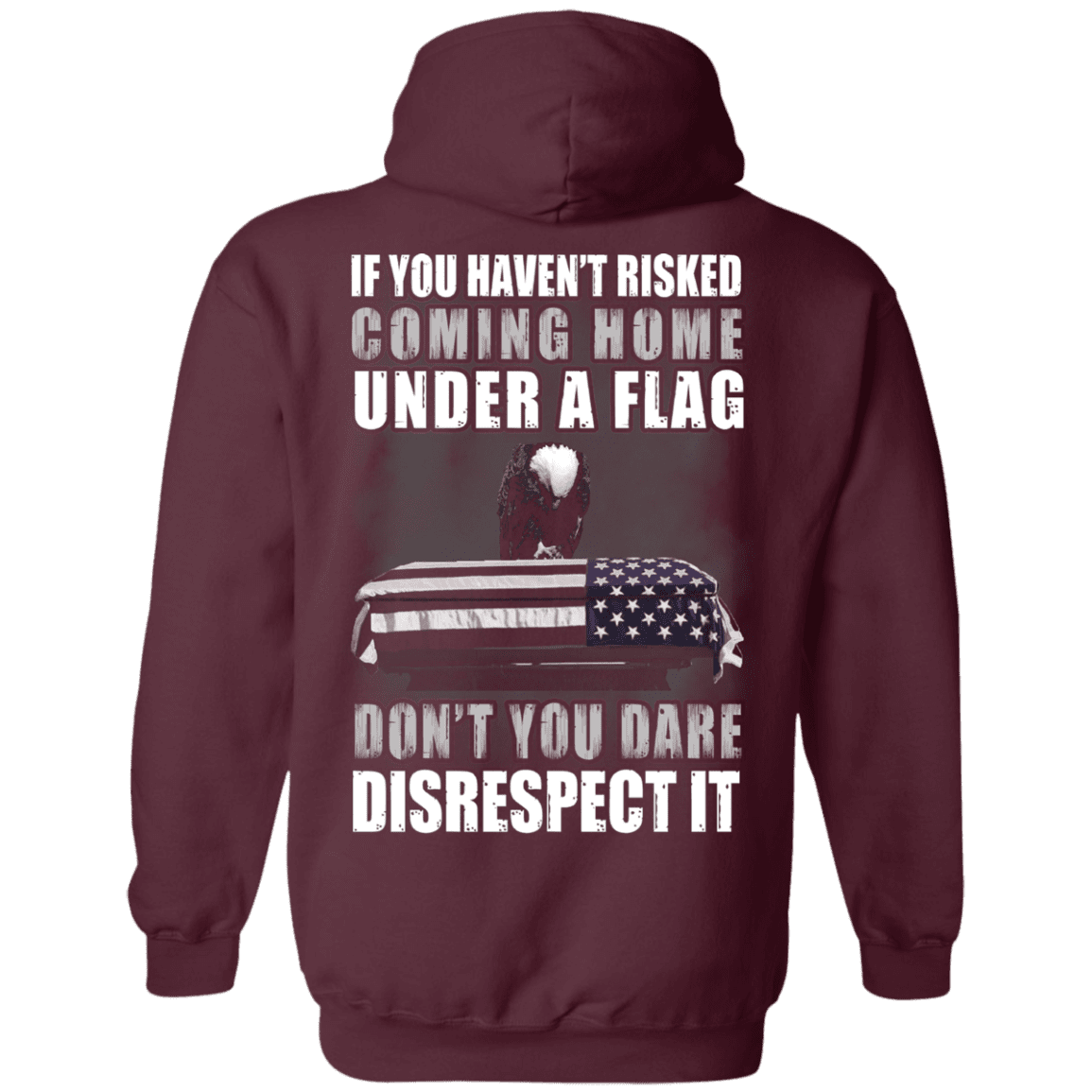 Military T-Shirt "Under A Flag Disrespect It" Men Back-TShirt-General-Veterans Nation
