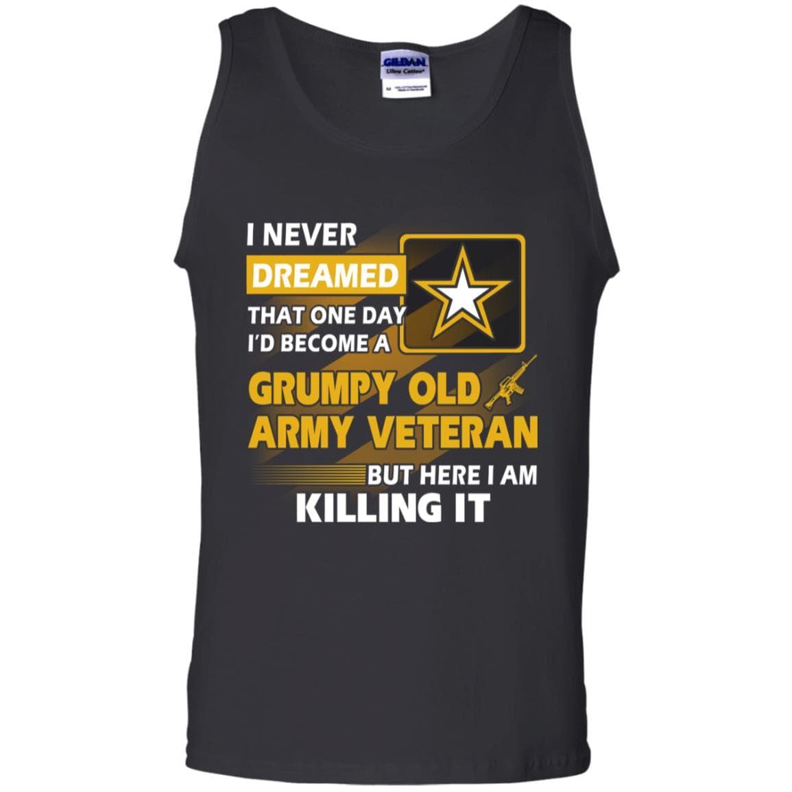 US Army T-Shirt "Grumpy Old Veteran" On Front-TShirt-Army-Veterans Nation