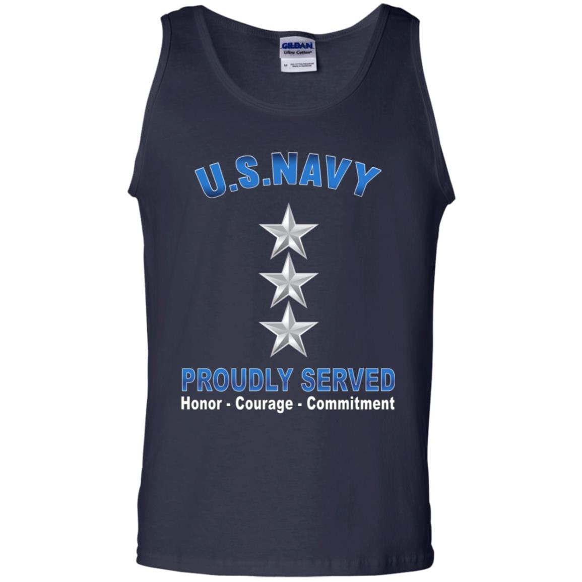 US Navy O-9 Vice Admiral O9 VADM Flag Officer Proudly Served T-Shirt On Front-Apparel-Veterans Nation