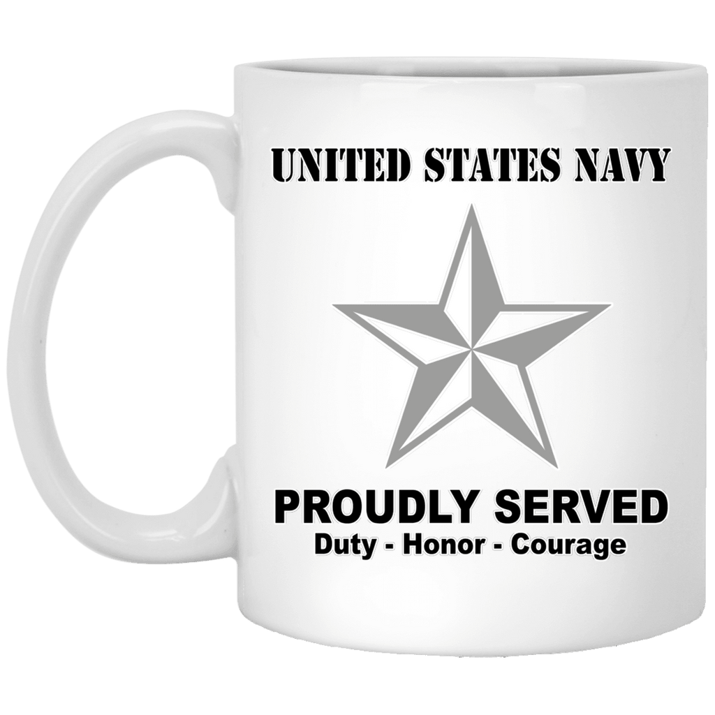 US Navy O-7 Rear Admiral Lower Half O7 RDML Flag Officer Ranks T Shirt White Coffee Mug - Stainless Travel Mug-Mug-Navy-Officer-Veterans Nation