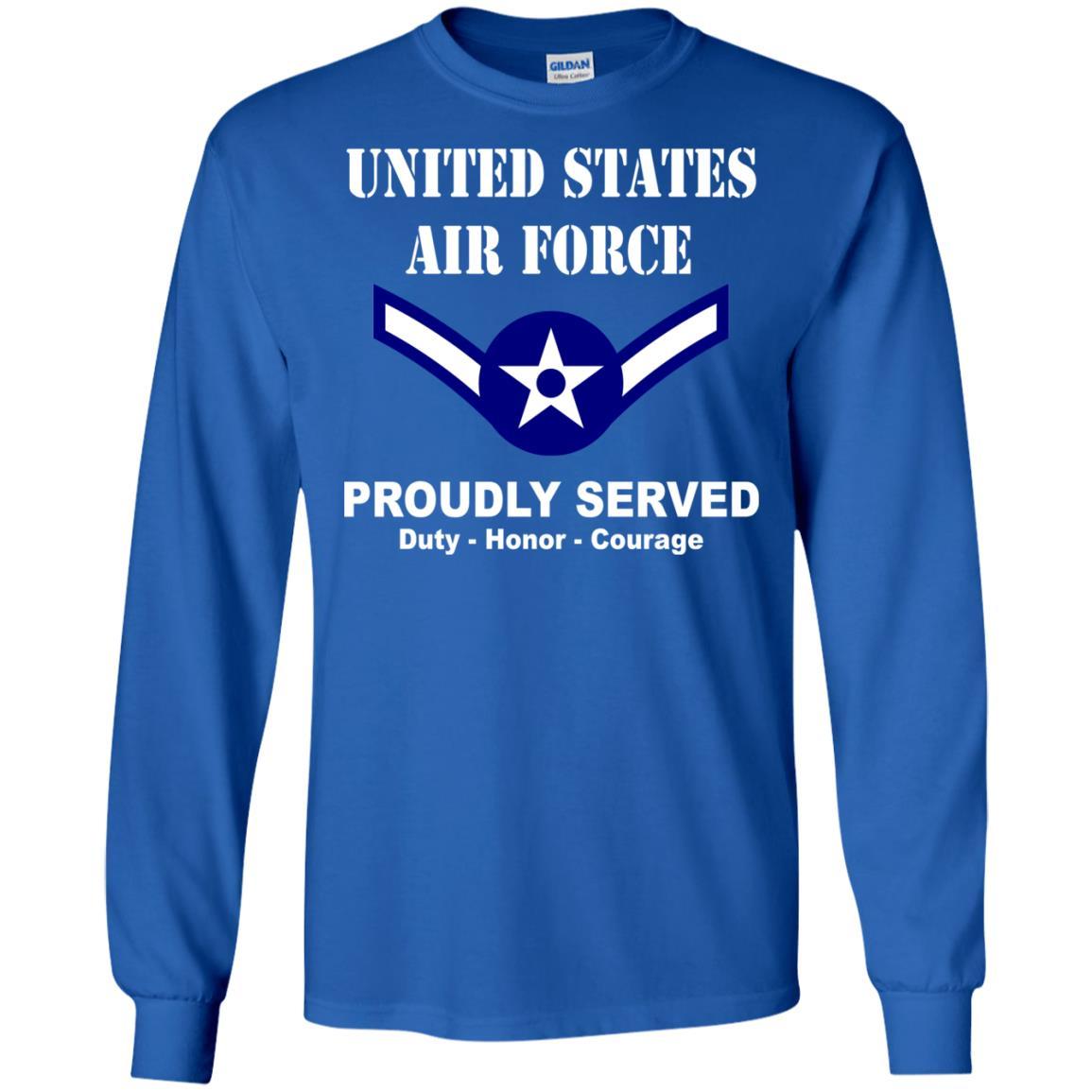 US Air Force E-2 Airman Amn E2 Ranks Enlisted Airman Men Front T Shirt For Air Force-TShirt-USAF-Veterans Nation