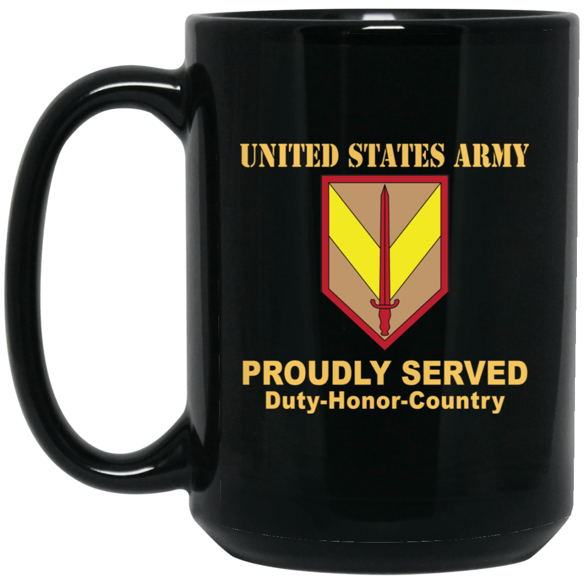 US ARMY 1ST SUSTAINMENT COMMAND- 11 oz - 15 oz Black Mug-Mug-Army-CSIB-Veterans Nation
