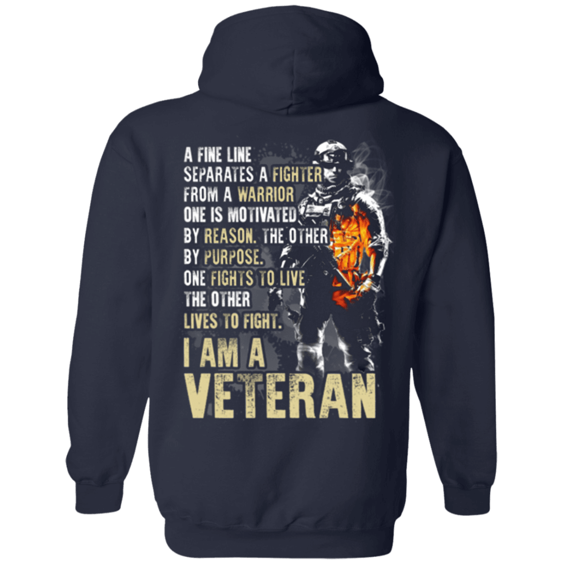 Military T-Shirt "I Am A Veteran" - Men Back-TShirt-General-Veterans Nation