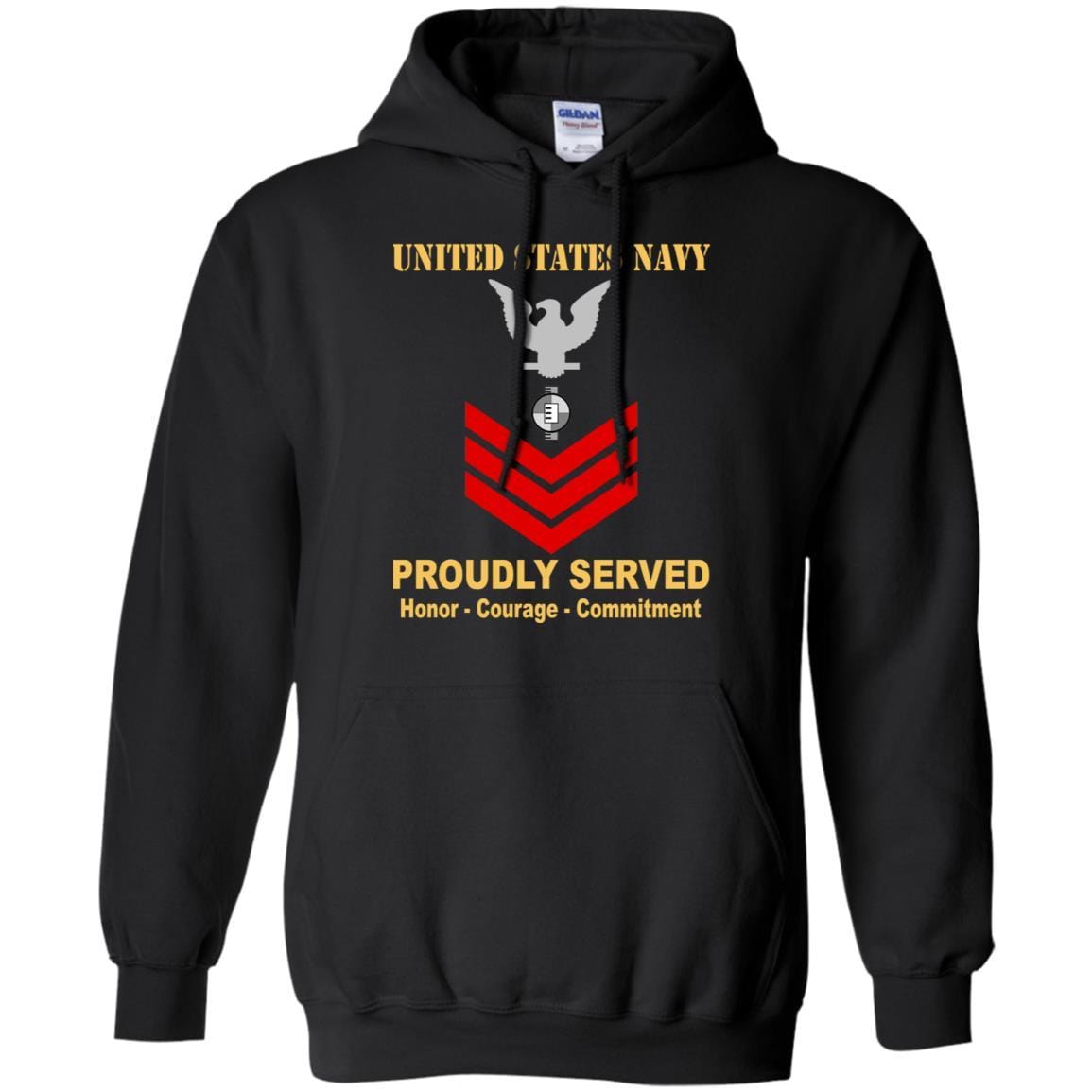 Navy Engineering Aide Navy EA E-6 Rating Badges Proudly Served T-Shirt For Men On Front-TShirt-Navy-Veterans Nation