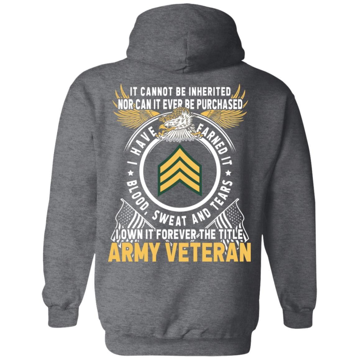 US Army E-5 Sergeant E5 SGT Noncommissioned Officer Ranks T-Shirt For Men On Back-TShirt-Army-Veterans Nation