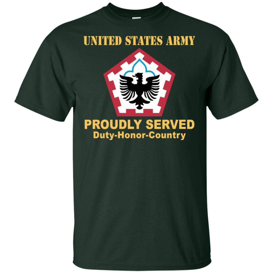 US ARMY 555TH ENGINEER BRIGADE- Proudly Served T-Shirt On Front For Men-TShirt-Army-Veterans Nation