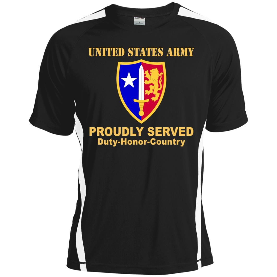 US ARMY USA NORTH ATLANTIC TREATY ORGANIZATION (NATO)- Proudly Served T-Shirt On Front For Men-TShirt-Army-Veterans Nation