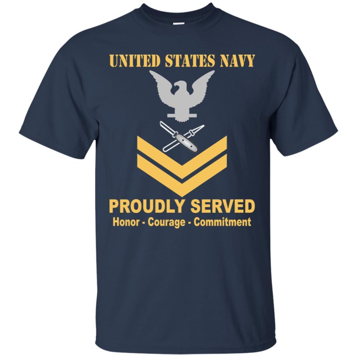 Navy Lithographer Navy LI E-5 Rating Badges Proudly Served T-Shirt For Men On Front-TShirt-Navy-Veterans Nation