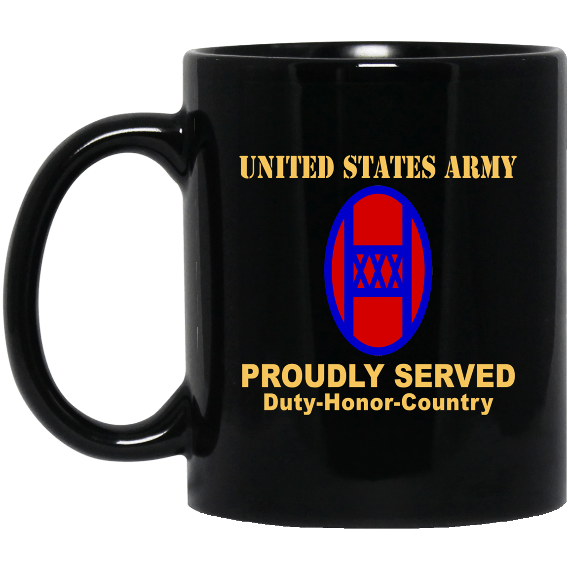 US ARMY 30TH ARMORED BRIGADE COMBAT TEAM - 11 oz - 15 oz Black Mug-Mug-Army-CSIB-Veterans Nation
