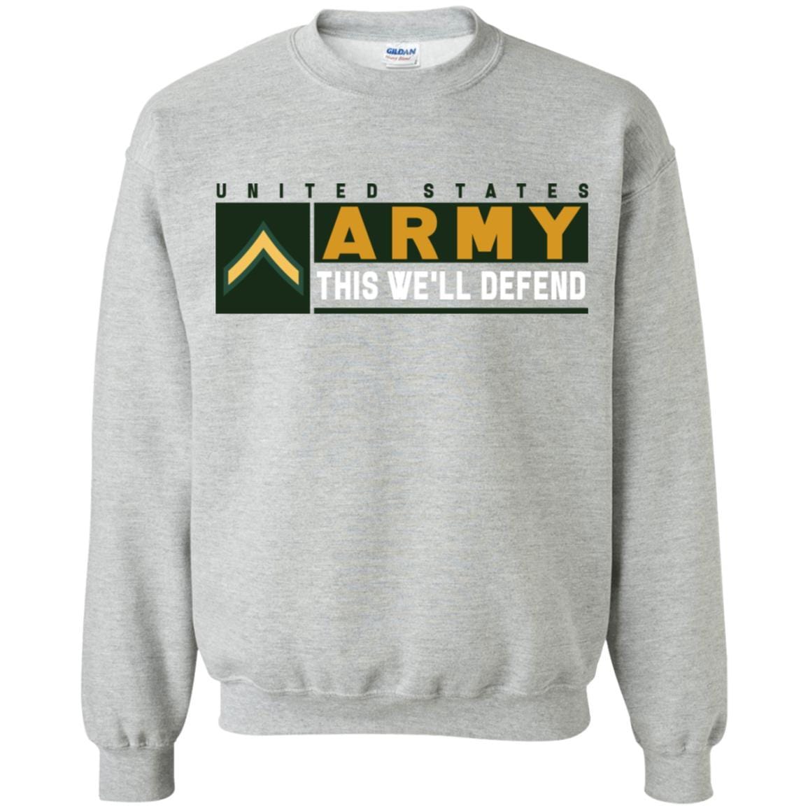 US Army E-2 Private Second Class This We Will Defend Long Sleeve - Pullover Hoodie-TShirt-Army-Veterans Nation