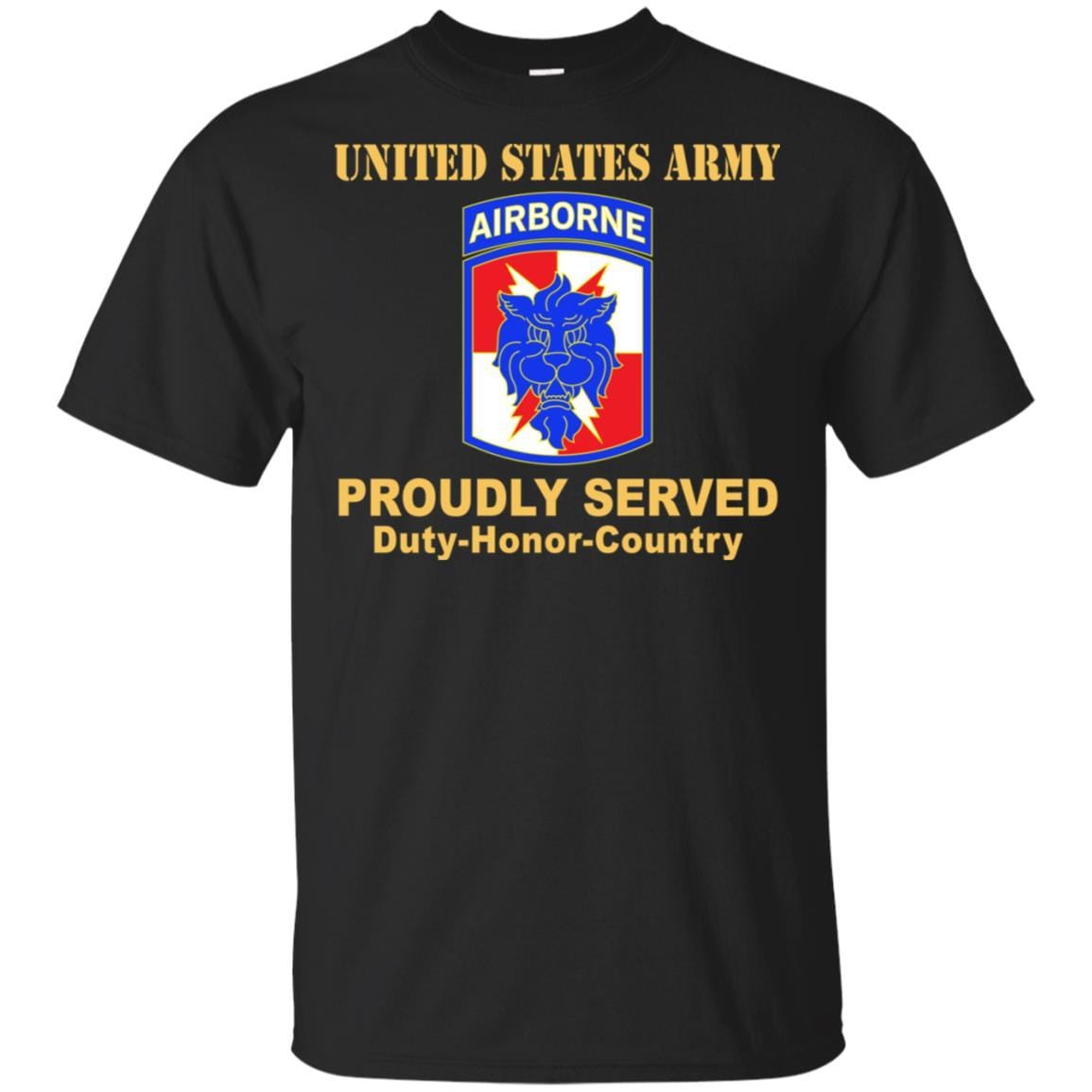US ARMY 35TH SIGNAL BRIGADE W AIRBORNE TAB- Proudly Served T-Shirt On Front For Men-TShirt-Army-Veterans Nation
