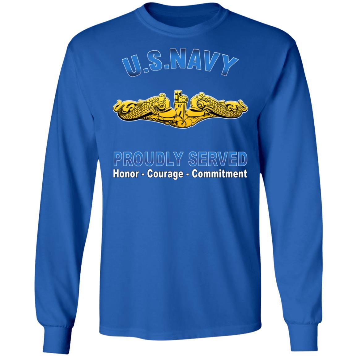 US Navy Submarine Officer Proudly Served T-Shirt On Front-Apparel-Veterans Nation