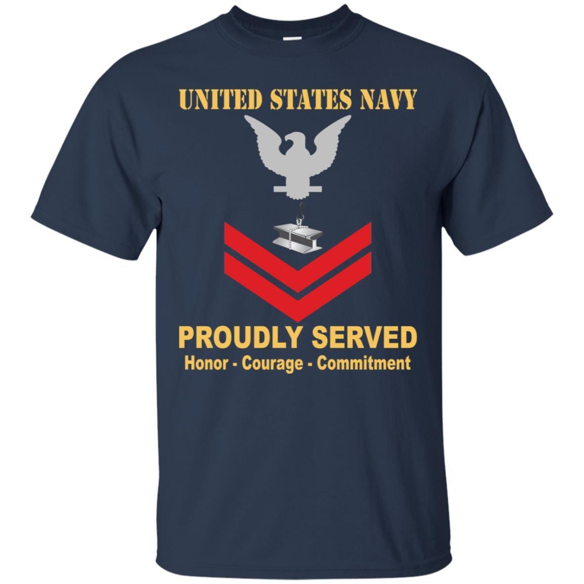 Navy Steelworker Navy SW E-5 Rating Badges Proudly Served T-Shirt For Men On Front-TShirt-Navy-Veterans Nation