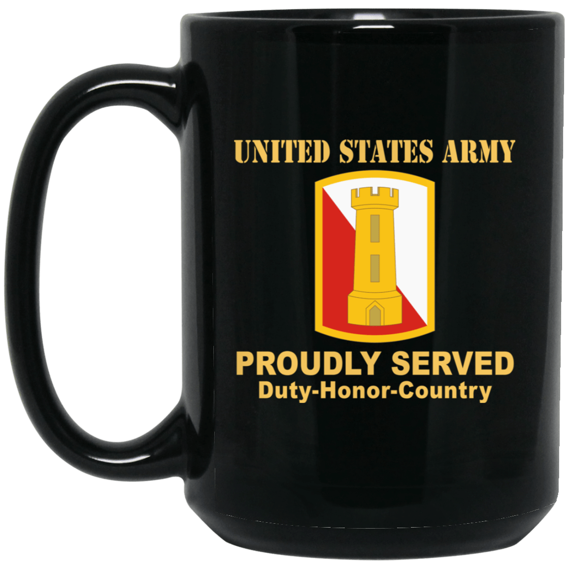 US ARMY 168TH ENGINEER BRIGADE- 11 oz - 15 oz Black Mug-Mug-Army-CSIB-Veterans Nation