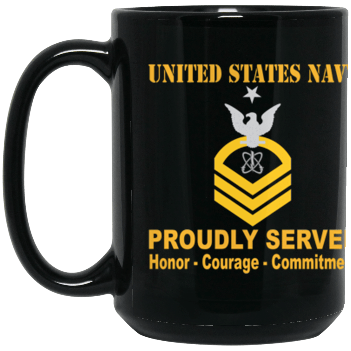 US Navy EW E-8 15 oz. Black Mug-Mug-Navy-Rating-Veterans Nation