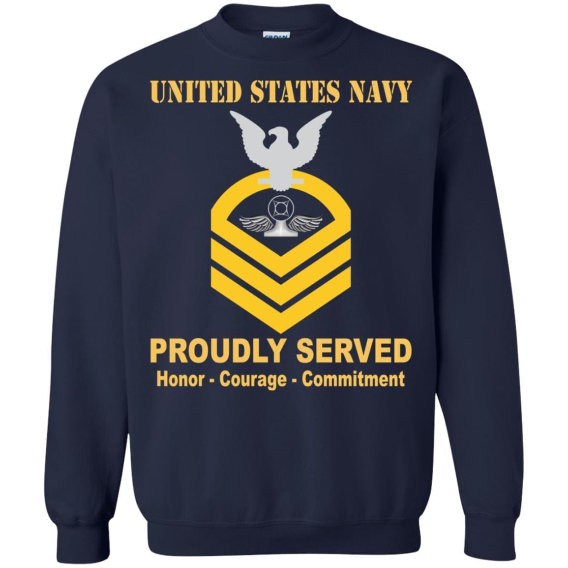 Navy Air Traffic Controller Navy AC E-7 Rating Badges Proudly Served T-Shirt For Men On Front-TShirt-Navy-Veterans Nation