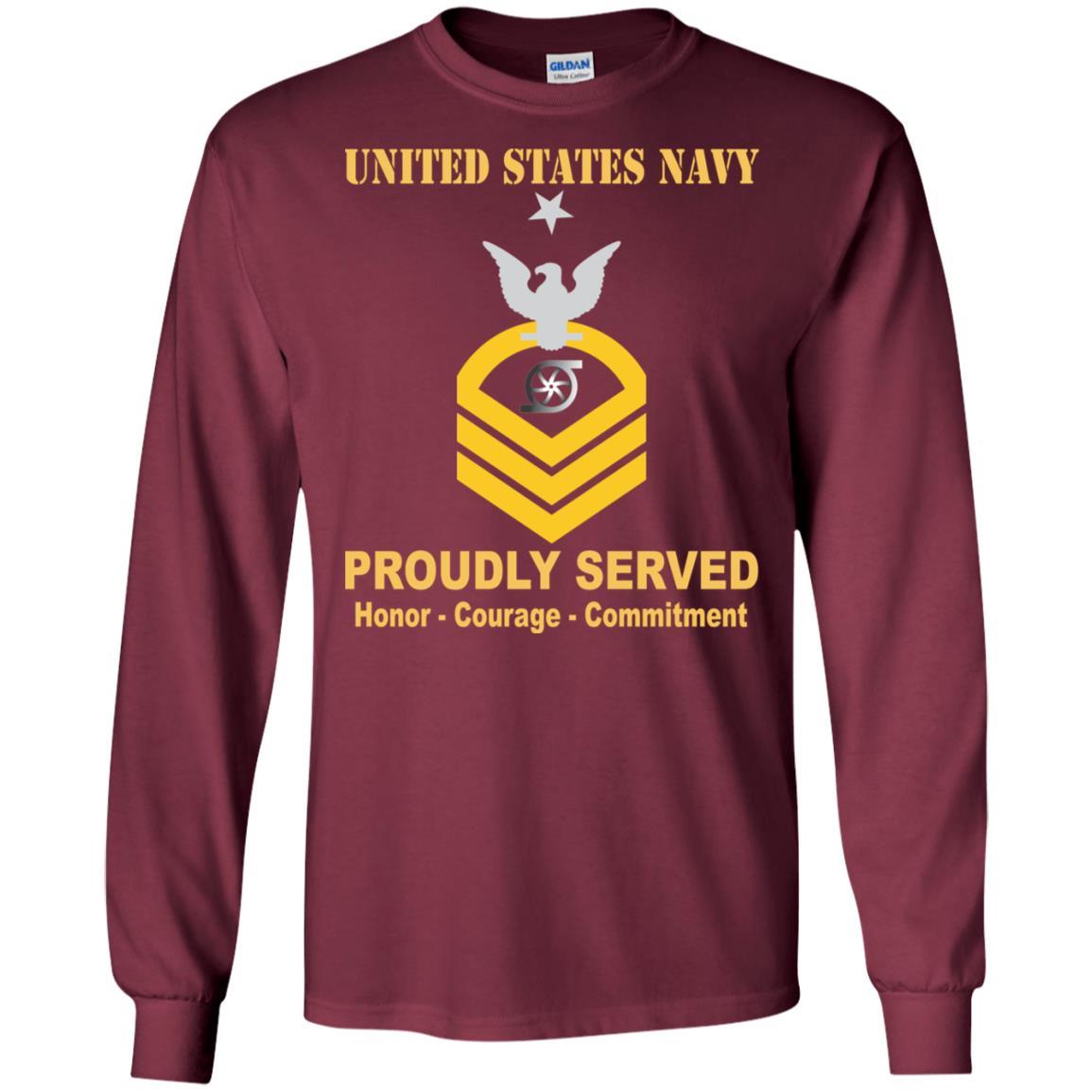 Navy Gas Turbine Systems Technician Navy GS E-8 Rating Badges Proudly Served T-Shirt For Men On Front-TShirt-Navy-Veterans Nation