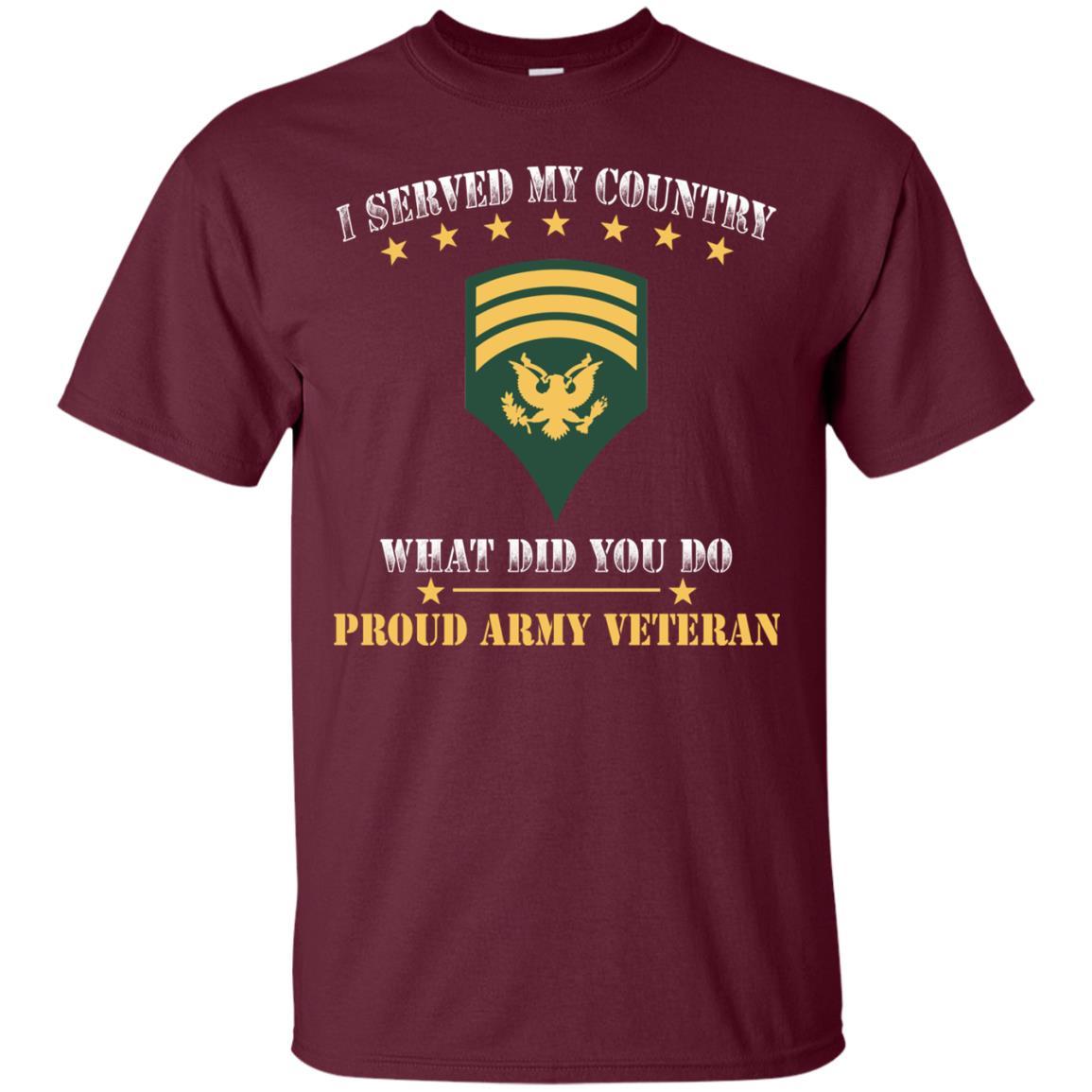 US Army E-7 SPC E7 Specialist Ranks Men Front T Shirt - Proud US Army Veteran-TShirt-Army-Veterans Nation